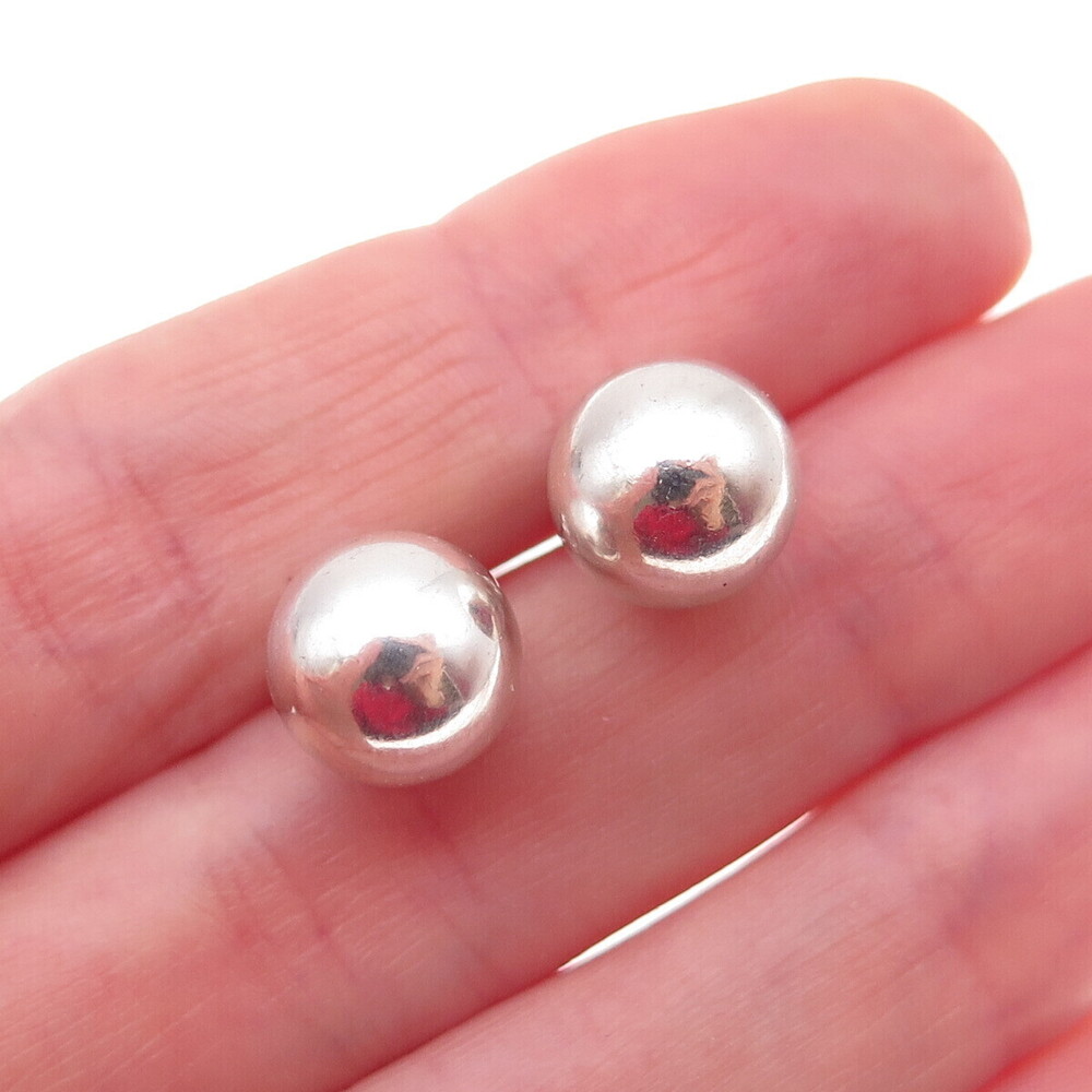 Tiffany & Co. 925 Sterling Silver Vintage HardWear 10mm Ball Stud Earrings